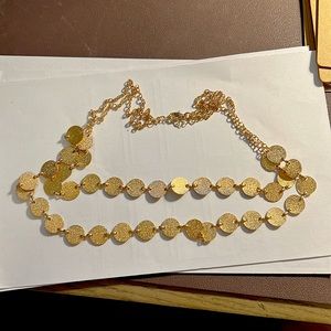 Gold plated double strand necklace